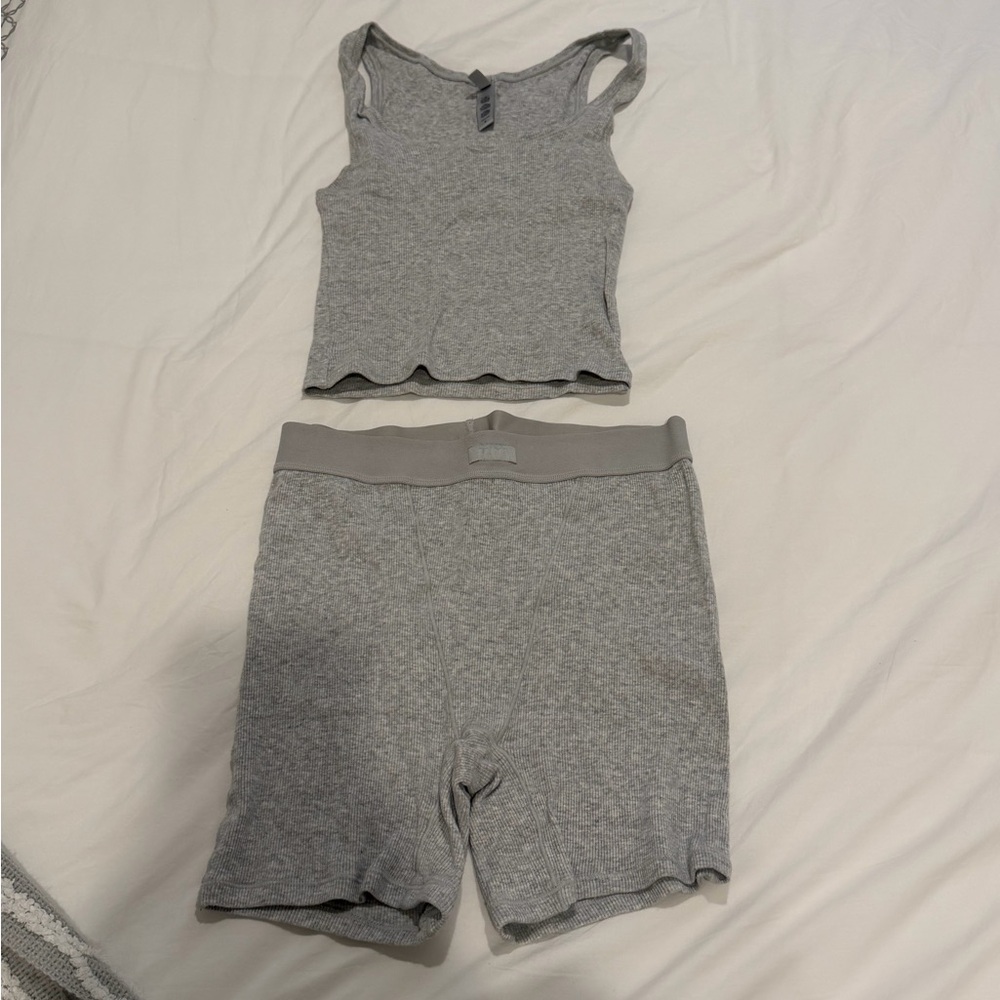Skims Cotton Rib Tank & Boxer Set - Picture 7 of 9